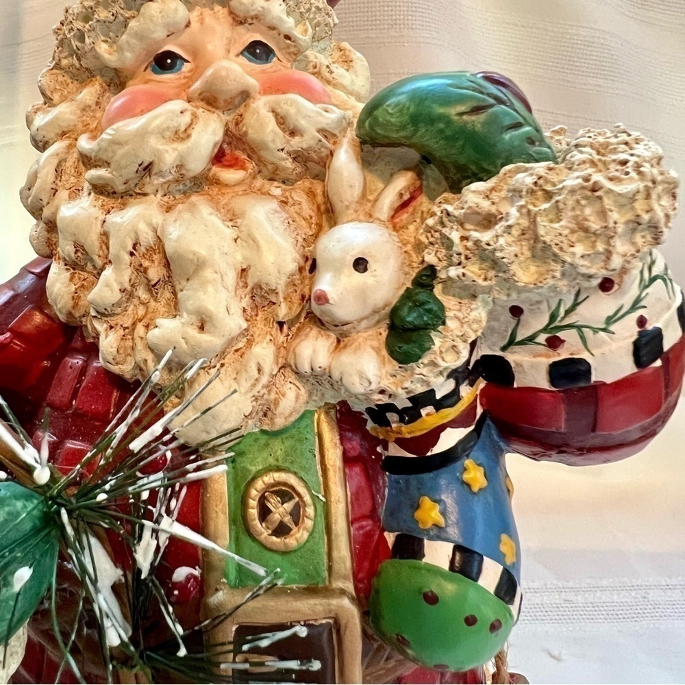 Santa Figurine 9.5” Paper Pulp Santa EUC in Original Box Like New‎